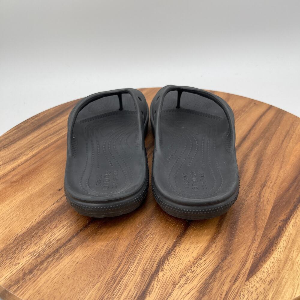 Classic Crocs Flip Flops Womens Size 9 Black Casual Comfort Walking Beach Summer - Picture 4 of 9